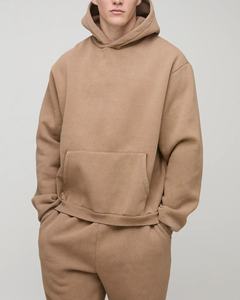 Conjunto de chándal de invierno de peso pesado sólido personalizado para hombre, mezcla de poliéster/algodón transpirable de secado rápido al por mayor - Product Image 5