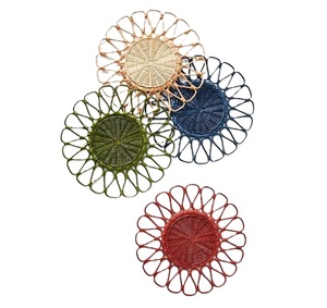 Assiette de présentation ronde en rotin fait main, sets de table ronds floraux, sets de table en rotin naturel pour la salle à manger, vente en gros - Product Image 1