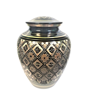 Black and Gold Etched Cremation Urn Adult Heavy Brass <b>Ash</b> Cremation Urn Aluminium urns <b>for</b> human <b>ashes</b> - Product Image 5