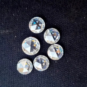 ลูกปัดเพชรโมอิส8มม. สีขาวตัดรูปกุหลาบสวยงาม5ชิ้นสำหรับเครื่องประดับที่กำหนดเองด้วย20มม. และ14มม. ความชัดเจนของ VVS - Product Image 3