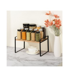 Top trending metal <b>wood</b> multifunctional <b>spice</b> holder customized tier portable wall mounted classic kitchen accessories holder - Product Image 4