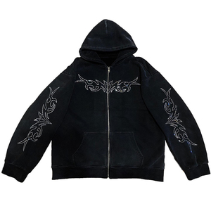 Sweat-shirt à capuche personnalisé pour homme en 100 % coton, nouvelle mode, polaire, avec fermeture éclair longue et poches, couleur unie, hiver, 380g, séchage rapide - Product Image 1
