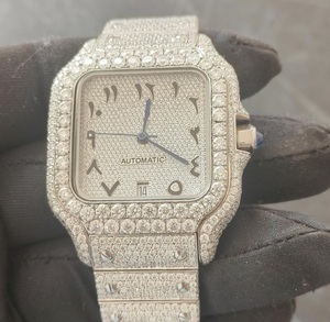 Moda de luxo Totalmente Iced Out Relógio De Pulso Handmade VVS Claridade <span class=keywords><strong>Moissanite</strong></span> Diamante Cronógrafo Preço Barato para Homens e Mulheres
