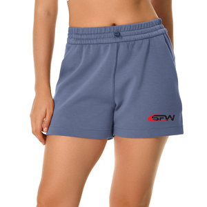 Pantalones cortos informales de cintura alta para mujer, mezcla de LICRA de algodón con cintura elástica y bolsillos laterales para la comodidad diaria, ropa de calle - Product Image 1