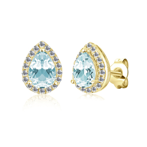 Trang Sức Đá Quý Tự Nhiên Mới 2022 Bạc Sterling 925 Hoa Tai Dạng Hạt Hình Giọt Nước Topaz Xanh Da Trời Trang Sức Nữ Định Mệnh - Product Image 1