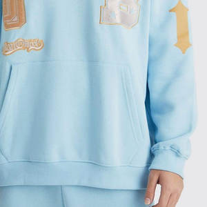 2025 OEM Wholesale 100% Cotton <b>Cropped</b> <b>Jogger</b> Tracksuit Heavyweight Distressed Embroidery Sweatsuit Spring Collection Made - Product Image 4
