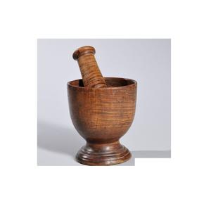 Mortier et pilon en bois robuste pour un broyage efficace des épices dures comme les grains de poivre, les clous de girofle et la coriandre - Product Image 2