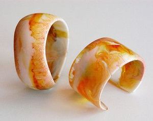 Joyería de resina, pulsera acrílica de resina, brazalete exagerado, deslumbrante, Multicolor, ancho, Irregular, cuadrado, pulseras acrílicas para mujer - Product Image 5