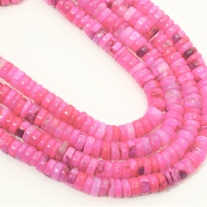 Increíbles Cuentas Heishi de Ópalo Rosa Intenso en Forma de Neumático, Cuentas de Piedras Preciosas de Ópalo Rosa Intenso de 5-7 mm con Corte de Rueda, Cuentas Heishi de Ópalo AAA - Product Image 6