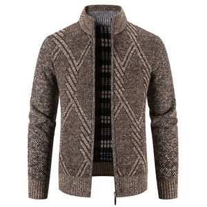 Autumn Winter <b>Men</b> Sweaters Warm Fleece Jacket Collar Windbreaker <b>Jumpers</b> Coat Overcoat - Product Image 1