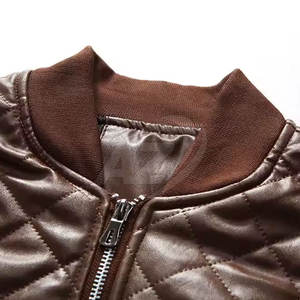 Veste en cuir décontractée pour homme à col montant, best-seller, nouvelle arrivée, hiver, imperméable, haute qualité, séchage rapide, respirante - Product Image 5