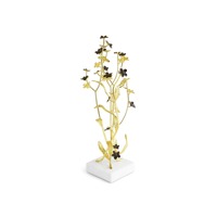 Escluptor de Metal con flores moradas y doradas, perfecto para decoración del hogar, decoración de mesa auxiliar de oficina, uso y propósito de regalo de la India