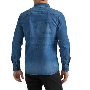 Men Slim Fit <b>Jeans</b> Shirt Button <b>Up</b> Work Casual Shirt Men <b>Jeans</b> Shirt Trendy Everyday Shirt - Product Image 2