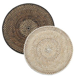 New Arrival Hand Woven Shaded Rattan Placemat Drinkware <b>Tablemats</b> <b>Round</b> Braided Heat Rattan Placemat Tablecloth - Product Image 4