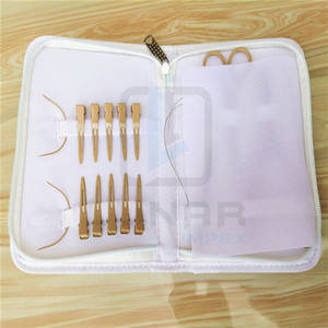 Alicates de extensión de cabello, herramientas y accesorios de Color, Kit de Funda de cuero blanco, tamaños de Micro anillos, con cable de bucle - Product Image 4