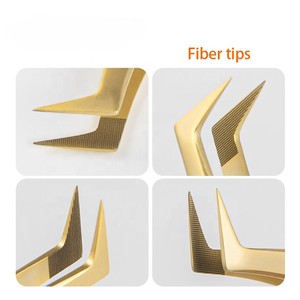 Vendeur chaud soins de beauté pince à cils plasma couleur or L botte Extension de cils pince à épiler séparation inclinée pince à cils - Product Image 2