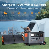 Station d'alimentation portable solaire pour voiture 3000W, batterie LiFePO4, contrôleur MPPT, onduleur à onde sinusoïdale pure, lampe de poche, démarreur d'urgence