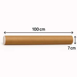 Tubes en carton brun recyclables 7 x 100 cm, taille personnalisée avec couvercles pour toiles et produits longs à enrouler - Product Image 4