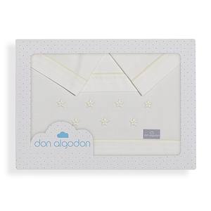 Lot de 3 draps de lit pour berceau modèle Enzo, 100 % coton, motif uni, technique tissée - Product Image 1