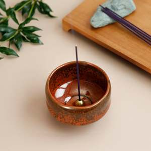 Cuenco de Incienso Japonés Tradicional con Quemador de Latón - Naranja 195g - Product Image 2