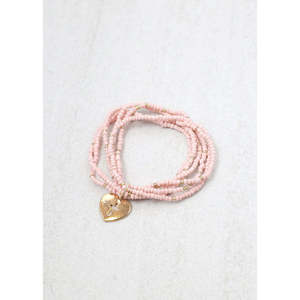Bracciale A3shop con Cuore e Croce in Oro Rosa con Perle, Stile Religioso, Braccialetti Religiosi per Gioielli da Festa - Product Image 1