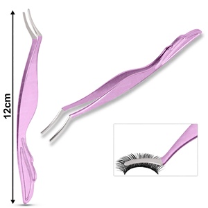 Pince à épiler applicateur de cils avec pointe pointue Facile à ramasser Cils fins pour un contrôle et un confort sûrs et sans glissement - Product Image 1