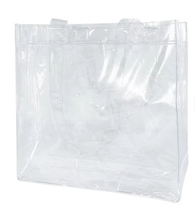 Bolsa de PVC Transparente con Asas Reforzadas |   Bolsa de Compras Transparente de Color Neón |   Bolsa de Plástico Impermeable para Playa al por Mayor - Product Image 2
