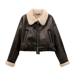 Veste en cuir d'agneau véritable pour femmes, col en peau de mouton respirant, streetwear pour femmes, nouvelle veste en fourrure d'hiver pour femmes - Product Image 2