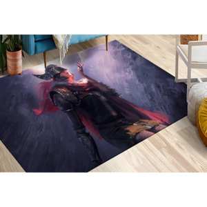 Geometric Printed <b>Rug</b>, Modern <b>Chenille</b> <b>Rug</b>, Gift For Him <b>Rug</b> - Product Image 1