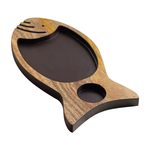 Plato de madera de mango con forma de pez, plato de madera para servir para niños, cuenco de madera para amantes de los animales para organizador de baño, precio barato - Product Image 5