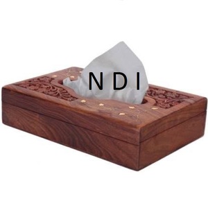 Caja de pañuelos de madera con acabado en nogal, de gran tamaño y forma rectangular, la más vendida, para uso en el hogar, hoteles y restaurantes. - Product Image 4