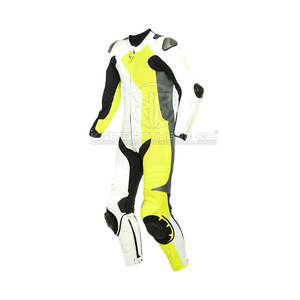 Combinaison en cuir de moto de style course avec coutures renforcées et panneaux ventilés Combinaison en cuir de moto - Product Image 3