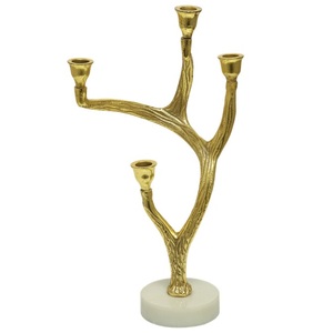 Bougeoir décoratif de qualité supérieure Base en marbre en aluminium avec dessus de table en verre pour la maison, les hôtels et les décorations de mariage - Product Image 4