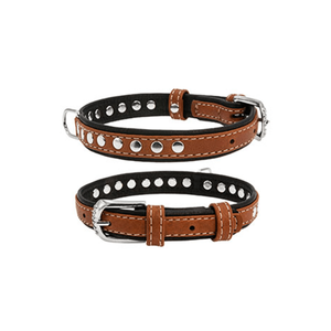 ปลอกคอสุนัขหนัง PU แท้หรูหราสำหรับสุนัขพันธุ์ใหญ่ปานกลางมีลวดลายคงทน - Product Image 5