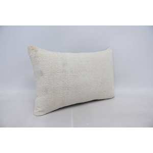 Beige Ikat Toile <b>Patchwork</b> Wool Pillow 16x24 Inch Vintage Pattern Decorative Accent Cushion for <b>Bedding</b> Sofa and Floor Use - Product Image 3