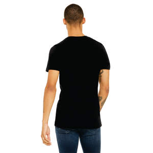 T-shirt noir vintage unisexe à col en V-100% Airlume Cotton, 4.2 oz, manches courtes - Product Image 3