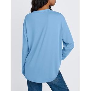 T-shirts surdimensionnés pour femmes impression personnalisée logo vierge poids lourd grande taille femmes T-shirts coton polyester - Product Image 6