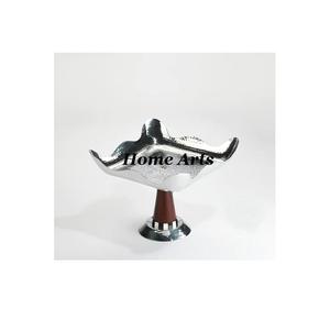 Bol à nourriture en acier inoxydable martelé et en bois avec une forme ronde de qualité supérieure, bol à servir pour les bonbons en vrac - Product Image 5