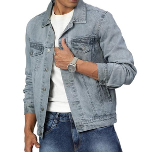 แจ็กเก็ตผ้ายีนส์ใส่กลางแจ้งแบบลำลองสำหรับผู้ชายดีไซน์ทรงหลวมมีฮู้ดดีไซน์ใหม่ผู้ผลิตมืออาชีพ - Product Image 1