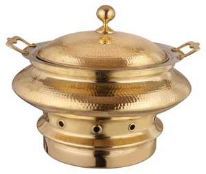 Recipiente para Calentar Comida de Acero Inoxidable con Acabado Dorado y Diseño Cuadrado Martillado, de Calidad Superior, para Hoteles y Restaurantes - Product Image 3