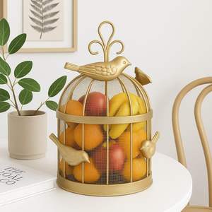 Corbeille à fruits en métal élégant bol de rangement de cuisine à cadre ouvert pour fruits légumes utilisation de table décorative moderne - Product Image 6