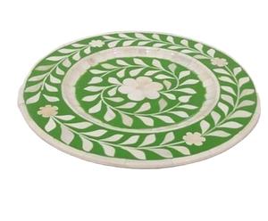 Hot <b>Sale</b> 14 Inch Classic Design Mother & Pearl Inlay & Resin Serving Tray Round Tray Food Serving Tray Wedding Gift Hot <b>Sale</b> - Product Image 2