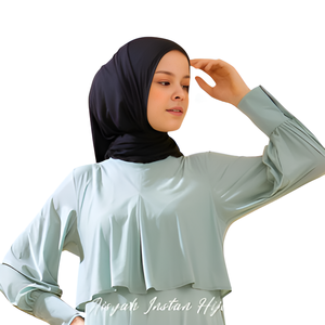 Aisha เสื้อผ้าสตรีระบายอากาศได้ดีป้องกันริ้วรอยสี่ทางผ้าคอตตอนดีไซน์ทันสมัยฮิญาบสำหรับมุสลิม - Product Image 2