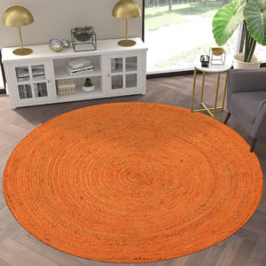 Alfombra Redonda Trenzada De Yute | Acento De Estilo Bohemio Para Cualquier Espacio - Product Image 1