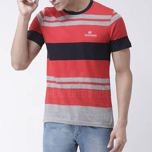 T-shirt décontracté de haute qualité pour hommes Tissu tricoté respirant Conception confortable à col rond Style teint uni unique - Product Image 5