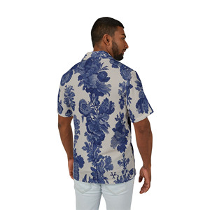 T6X เสื้อเชิ้ตฮาวายลายดอกไม้สำหรับผู้ชาย, เสื้อใส่ไปแคมป์ผ้าฝ้าย100% ลำลองติดกระดุมขนาด XL - Product Image 5