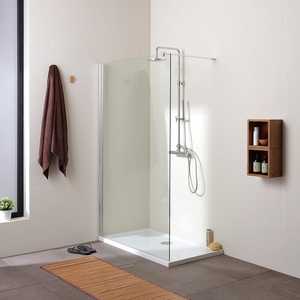 Douche walk-in en verre transparent de 8 mm avec équipement de sécurité pour salle de bain de 110 cm - Product Image 1