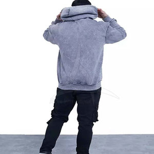 Séchage rapide respirant 100% coton hiver solide lavage à l'acide sweats à capuche Logo personnalisé haute qualité hommes écologique - Product Image 5