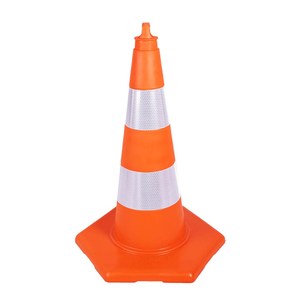 Cône de signalisation en PVC de 75 cm avec bande réfléchissante, barrière routière en PE léger pour la sécurité routière - Product Image 1
