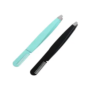 Stainless Steel Makeup Eye Lashes Tweezer Extension Tools Clip <b>Applicator</b> False <b>Eyelashes</b> Tweezers - Product Image 5